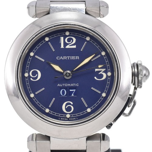 CARTIER Pasha C W31047M7 Big date Navy Dial Automatic Unisex W...