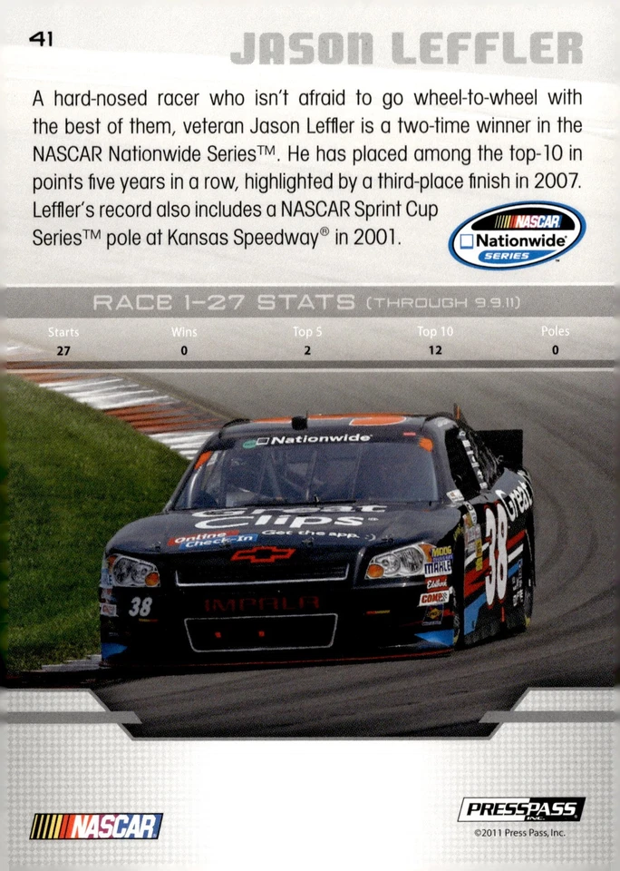 2012 Press Pass #41 Jason Leffler - Image 2 of 2
