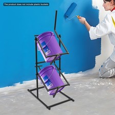 40kg Capacity Dual Pail Tipper Rack 5Gal Dual Bucket Rack Double Pail Can Tipper