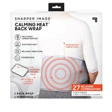 Calming Heat Back Wrap by Sharper Image with Power Pack  Inflatable Heating Pad