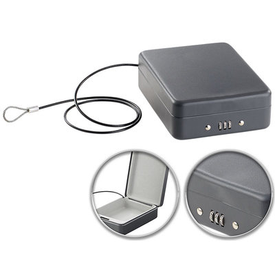 Xcase Mini-Stahl-Safe für Reise & Auto, Zahlenschloss, Sicherungskabel, 1 l