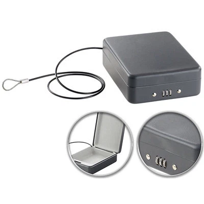 Xcase Mini-Stahl-Safe für Reise & Auto, Zahlenschloss, Sicherungskabel, 1 l - Bild 1 von 4