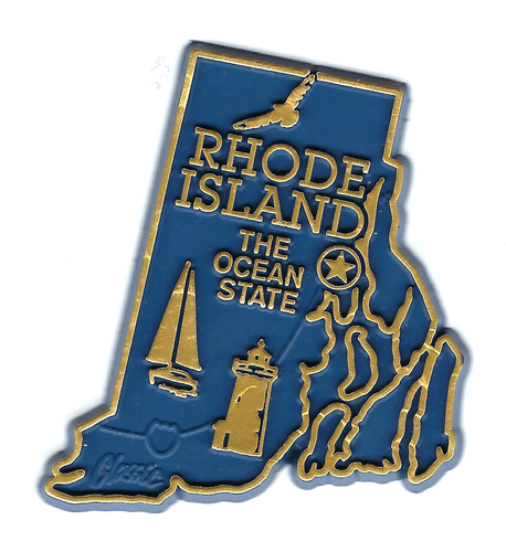 RHODE ISLAND RI THE OCEAN STATE OUTLINE MAP MAGNET, NEW - 第 1/3 張圖片