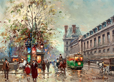 Impression of Paris street view oil painting Giclee Art Printed on canvas L1107