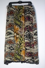 Vintage Choices Multicolor Maxi Skirt Elastic Waist Mixed Media Large Boho