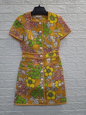 New Tory Burch Rust Wallpaper Short Sleeve Floral Dress Size