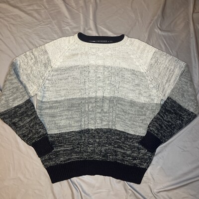 VTG 80s 90s Broad Stripe Pullover Sweater Graphix Knit Aesthetic Indie XL