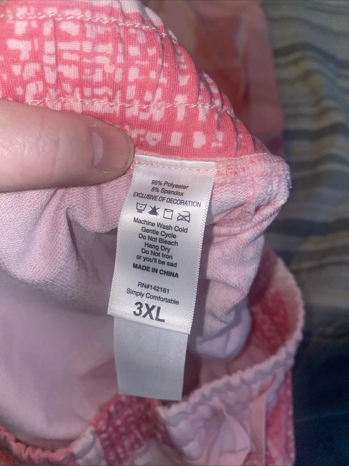 Pantalones deportivos LuLaroe nuevos con etiquetas Jax 2XL XXL 2X rosa a cuadros concienciación sobre el cáncer de mama Foto 4 de 4