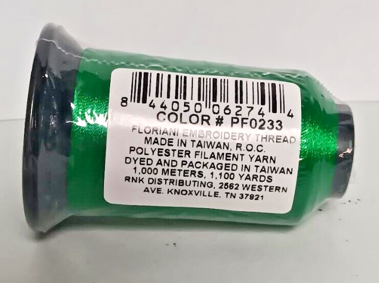 New in PackageFloriani Machine Embroidery Thread Irish Green PF0233