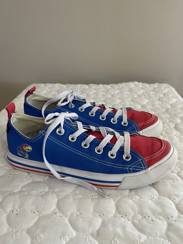 Skicks KU Kansas University Jayhawks “Converse” Style Tennis Shoes Size 8M - Picture 15 of 15
