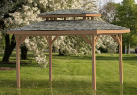 12' X 16' Double Hip Roof Gazebo Building Plans - for Hot 