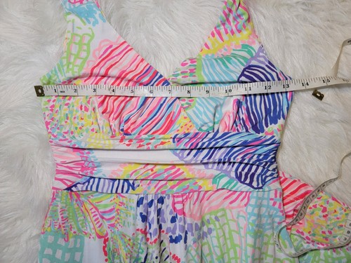 Lilly Pulitzer XS Sloane Maxi Dress Womens Multicolor Roar of the Sea V-neck - Picture 6 of 11