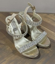 Touch Ups Prom Wedding Formal Heels Shoes Sandals Brynn Gold Womens 7.5