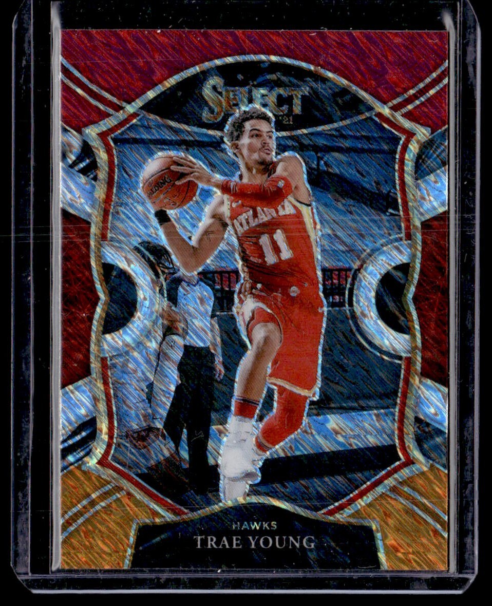 2020 Panini Select Trae Young Red/White/Orange Shimmer Prizm Concourse #2 Hawks
