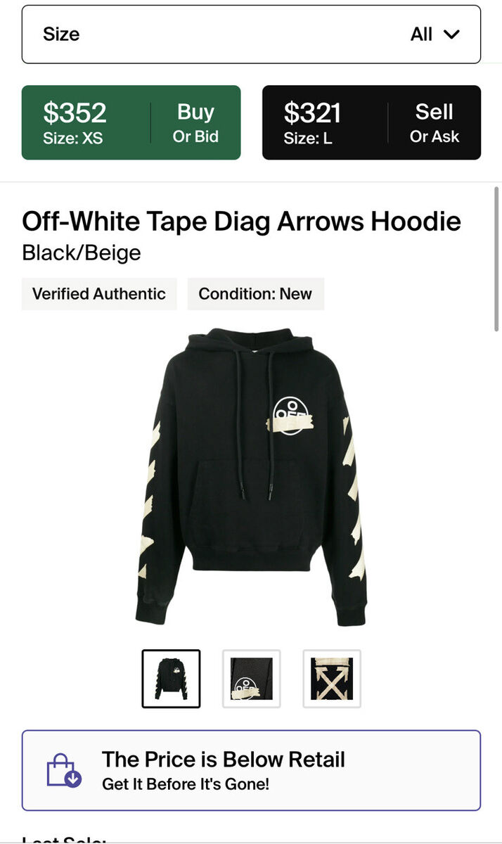 BRAND NEW OFF-WHITE TAPE DIAGONAL ARROWS HOODIE XS 🔥 | eBay BRAND NEW OFF-WHITE TAPE DIAGONAL ARROWS HOODIE XS 🔥 | eBay