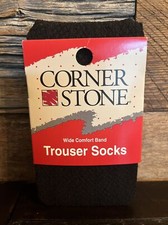 Vintage Corner Stone Nylon Trouser Socks Women's 9-11 Black USA New NIP