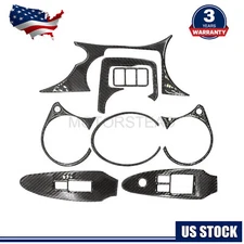 For Nissan 370Z 2009-2020 8Pcs Carbon Fiber Interior Full Decorative Cover Trim
