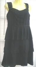 ELIZA J. REGALCOLLECTION  BLACK SLEEVELESS DRESS--PETAL STRAP=PLEAT SKIRT,6