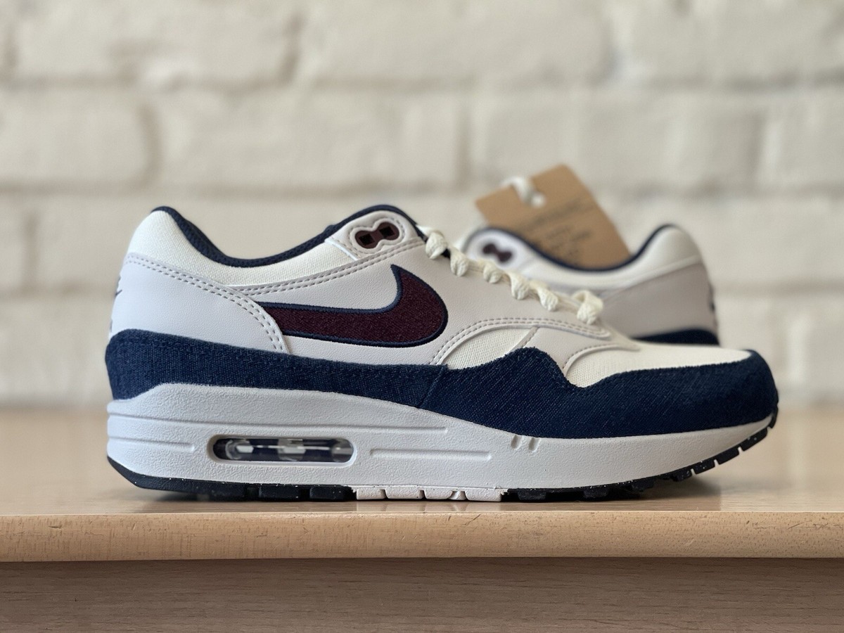 Nike Air Max 1 Coconut Burgundy Blue Casual Running Shoes Men Size