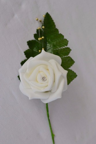 Wedding bouquet buttonhole corsage posy flowers bridesmaid SILVER GOLD SPRAYS - Picture 16 of 23