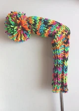 Extra Thick Hand Knit Blade Putter Cover NEON, POM 10 Inches Fits Ping, Putters