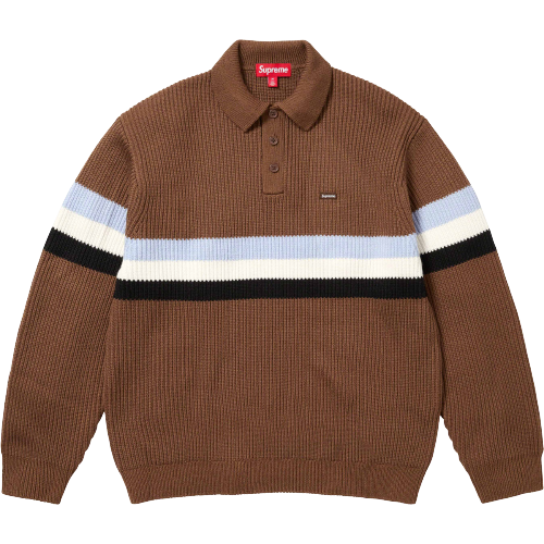 Supreme Small Box Polo Sweater FW23 4colors Black Ivory Grey Brown Size  S-XXL