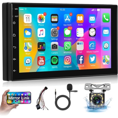 Doppel Din Autoradio 7 Zoll Touchscreen mit GPS, WiFi & Mirror Link Funktion