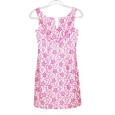 NEW Lilly Pulitzer Dress Women’s Size 0 White Fiesta Pink Lace
