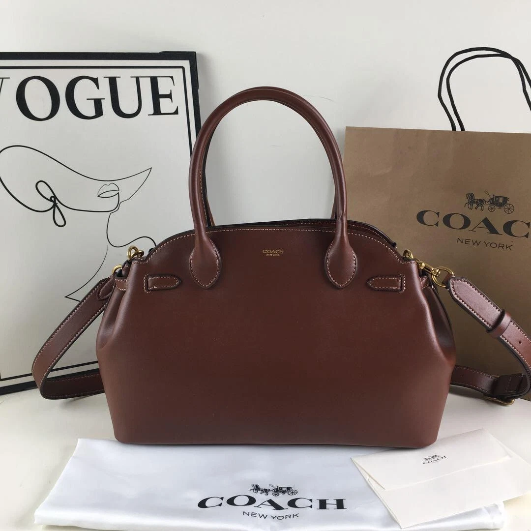 Borsa da trasporto Coach CU218 Impero borsa a mano marrone acero uscita