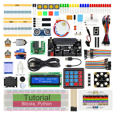 Freenove Ultimate Starter Kit for BBC micro:bit V2 Blocks Python Code 225 Items