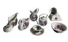 Miniature Tea Set Bone China Victorian Violets 7 Pcs Hammersley England