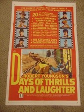 DAYS OF THRILLS AND LAUGHTER '61 CHARLIE CHAPLIN LAUREL&HARDY 27X41 POSTER N7799