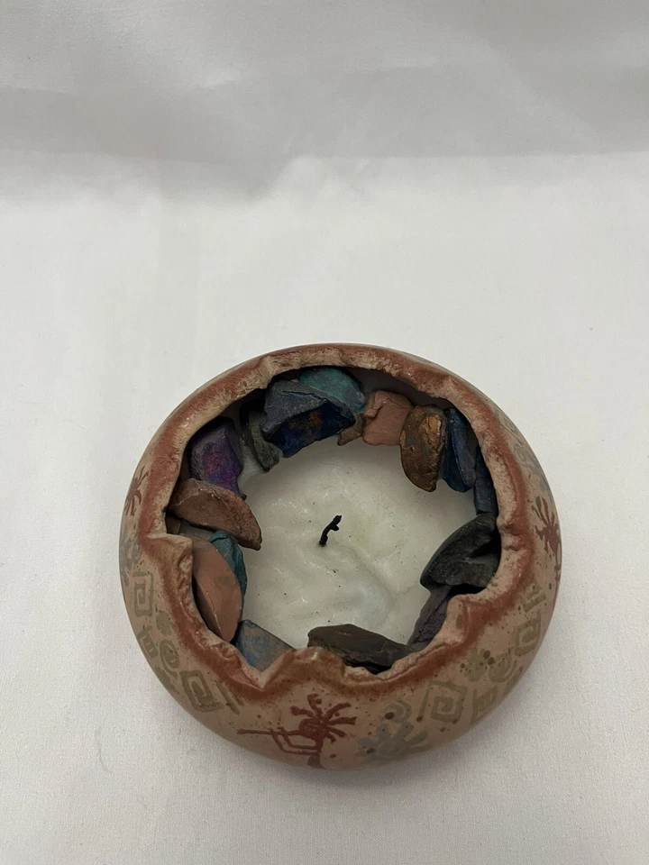 VINTAGE CANDLE/CANDLE HOLDER BY SALSA STYLE ART STUDIO HAND MADE KOKOPELLI ART - Image 3 of 4