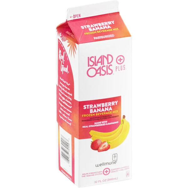 Island Oasis Plus Strawberry Banana Frozen Beverage Mix 32 fl. oz. - Image 3 of 3
