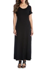 Karen Kane 257502 Womens Alana Cold Shoulder Maxi Dress Black Size Medium