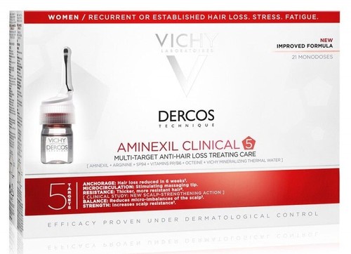 Vichy Dercos Aminexil Clinical 5 Cura terapeutica anti-perdita di capelli per donna 21x6