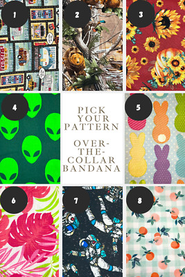 Over the Collar Dog Bandana Multiple Themes, Multiple Size Options