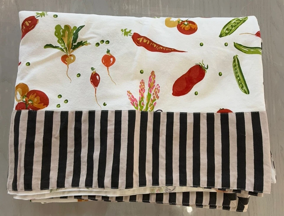 Le Telerie Toscane Italy Baumwolle Tischdecke 69x54 Gemüse Gemüse Streifenborte