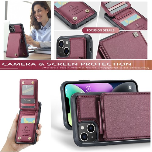 For Apple 16 /15/14/13 Pro Max Shockproof Magnetic Wallet Card Slot Leather Case - Picture 5 of 46
