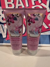 Bath  Body Works STRAWBERRY SNOWFLAKES Body Cream Set of 2 NEW