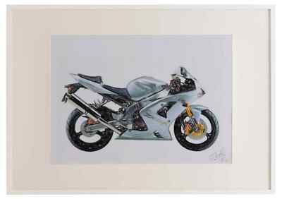 VKDW アートブック サイン入り Kawasaki ZX6R 636 2004 A2 framed limited edition print drawing | eBay