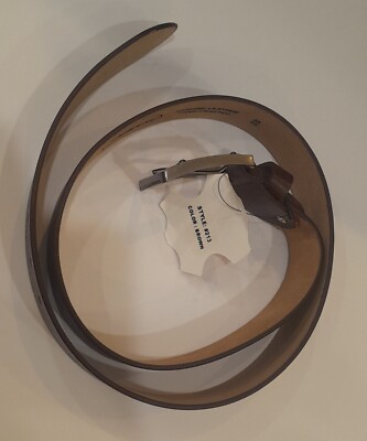 GENUINE BUFF LEATHER MENS BELT AMBANC BRANDED - BROWN (SIZE- 40 inch/ 101 cm)