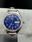 Vintage Seiko Automatic Hi-Beat Blue Dial Day Date Watch Runs
