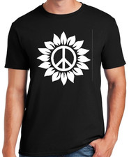 " Peace Flower " T-Shirt High Quality USA MADE! Positive Vibes Love Sunflower