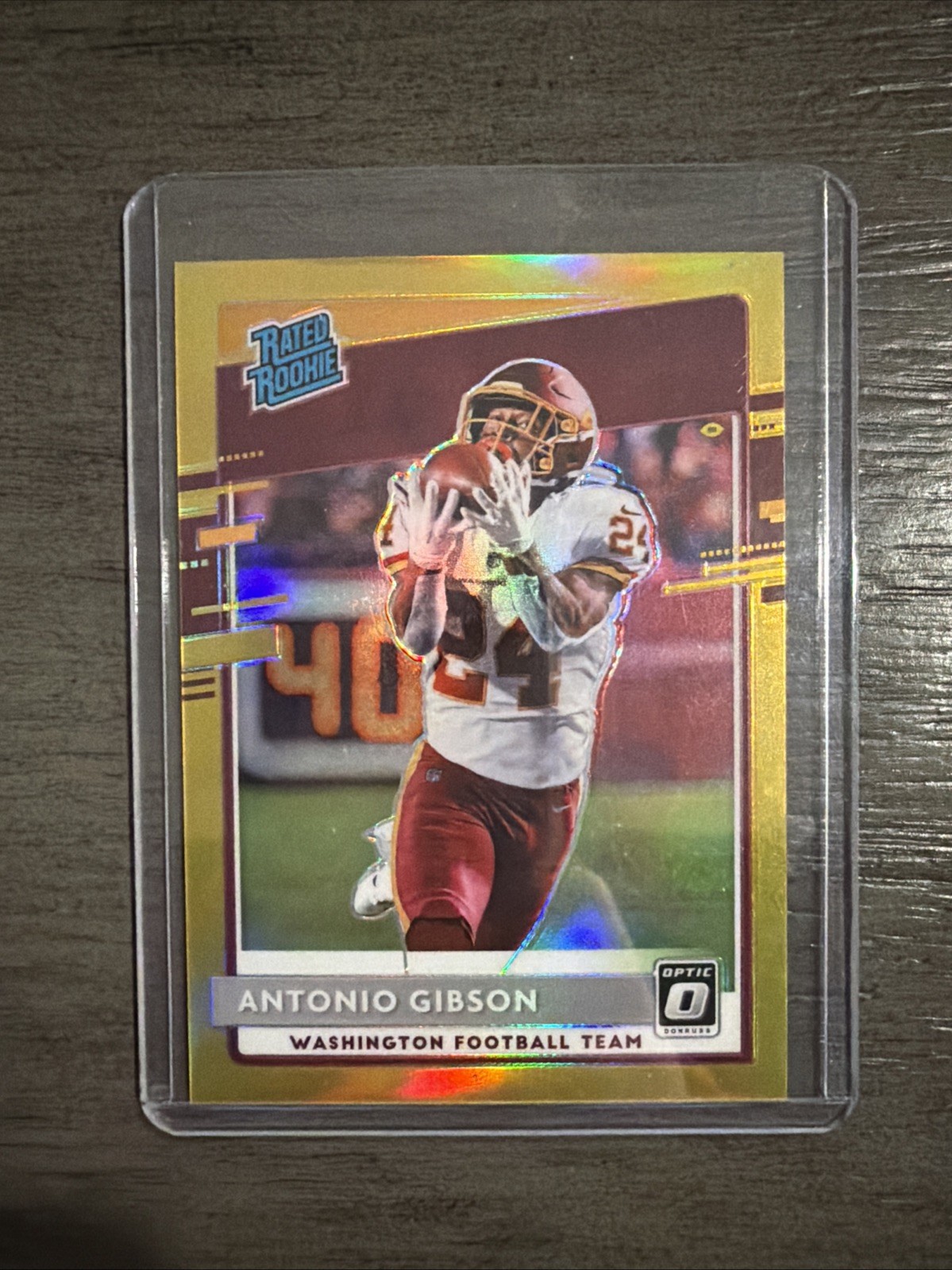2020 Panini Donruss Optic Rated Rookies Antonio Gibson #185 Gold Prizm /10 (RC)