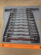 Gearwrench Metric Ratcheting Combination Wrench Set 12 Pc 8-19 Mm 85988 In Tray