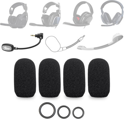 4-Pack Mic Foam Covers Compatible with Astro A10, A30, A40 TR Xbox, A50 Gen 4, V