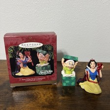 Hallmark Snow White  The Seven Dwarfs Ornament 1997 Disney Set of 2 Dopey