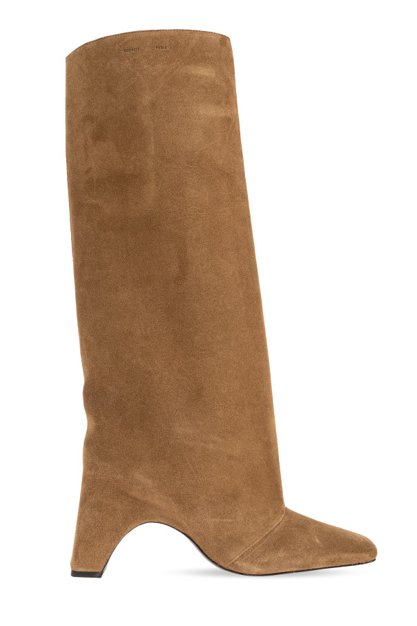 Coperni - Women - Suede heeled boots - Brown 190890₽