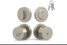 Mega Handles Buena Entry Combo Door Knob Deadbolt Satin Nickel MS502